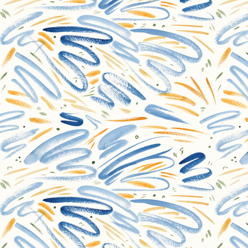 Aquarell-Muster abstrakt blau orange